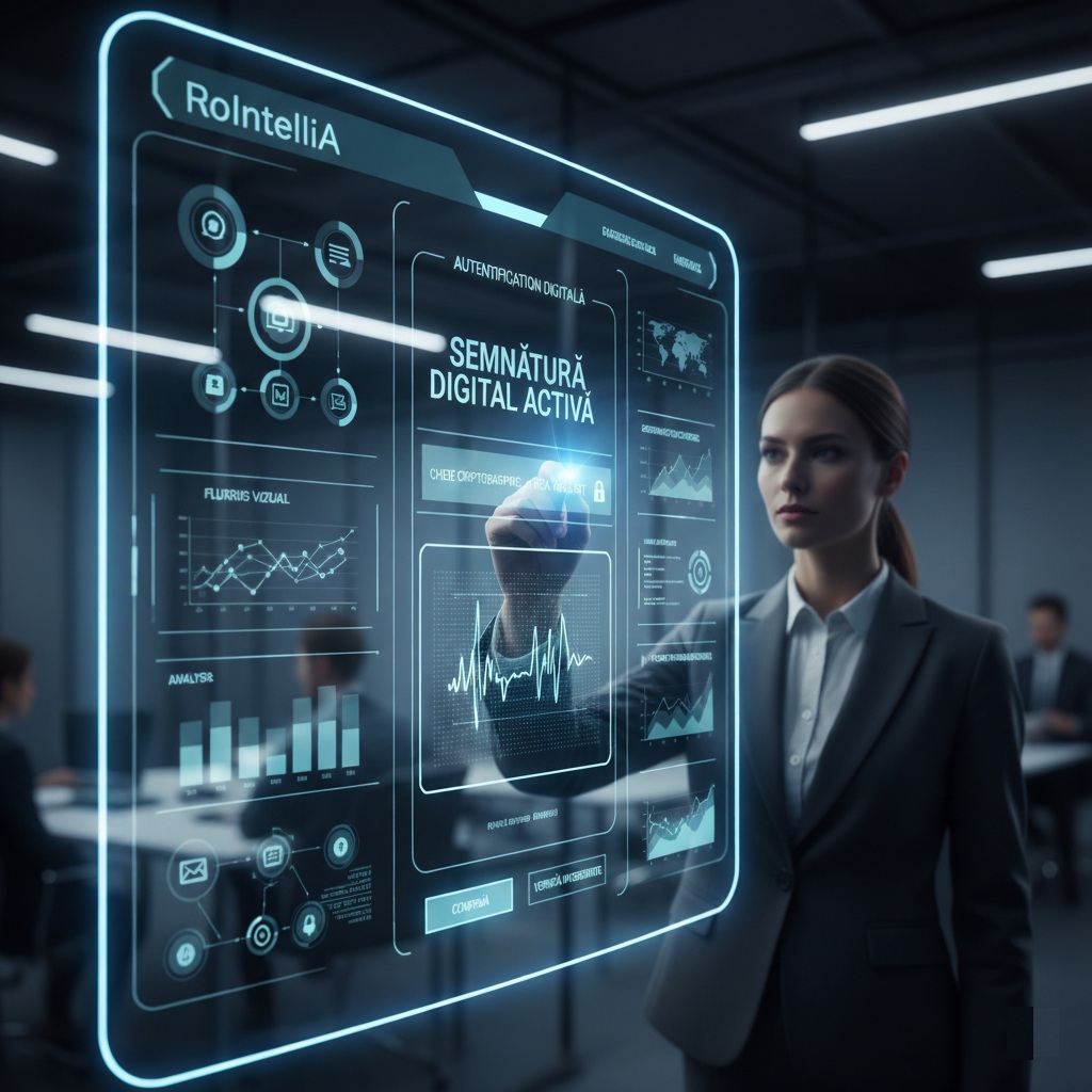 Interfață RoIntelliA cu semnătură digitală activă
